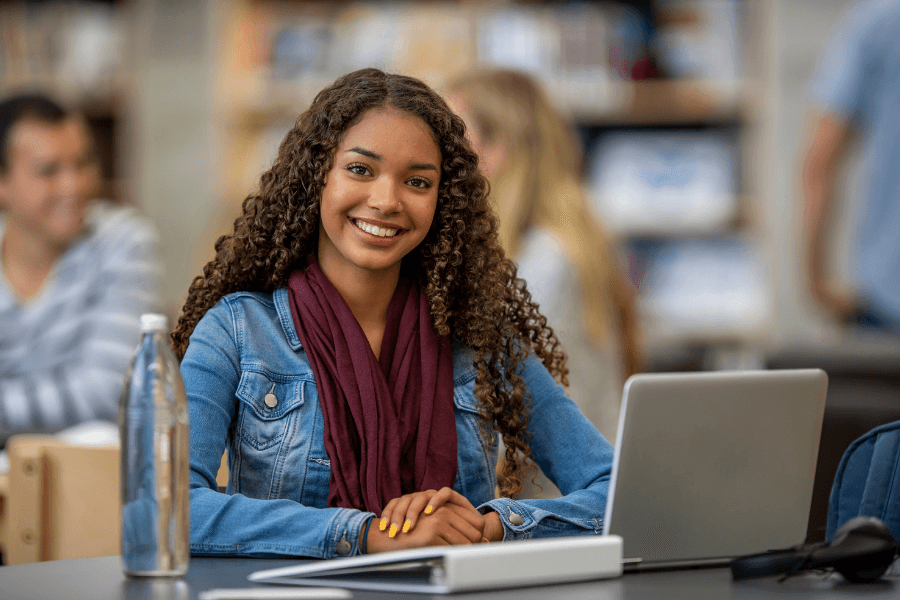 student with laptop